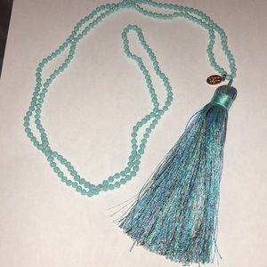 Victoria Lynn Long Crystal Necklace with Tassel